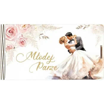 Dárková krabička Krabička krabička na peníze, přání a tančící mladý pár – Památka na SVATBA