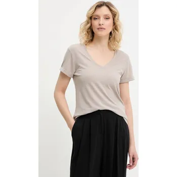 Dámské tričko Plátěné tričko Answear.LAB W25.73.flk hnědá 84X, vel. XL