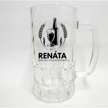 Sklenice Skleněný půllitr se jménem Renáta v1
