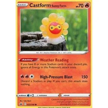 Karetní hra Pokémon CRE 022/198 Castform Sunny Form - Chilling Reign Stav: Near Mint, Verze: REVERSE HOLO