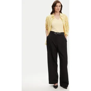 Dámské kalhoty Tommy Hilfiger Kalhoty z materiálu WW0WW45780 Černá Wide Leg 36
