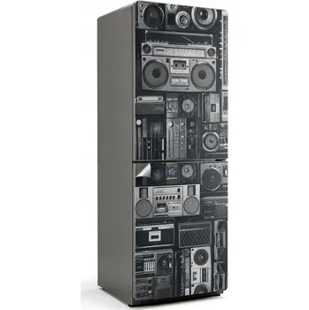 Fototapeta Foto Nálepka Dekorativní Samolepicí na Lednici Retro audio zařízení