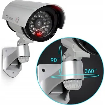 IP kamera Maketa průmyslové kamery šedá s LED diodou, napájená 2xAA