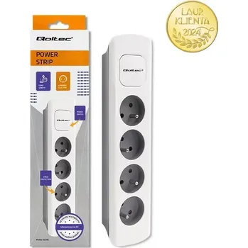 Přepěťová ochrana *Qoltec 50295 Prodlužovací kabel Qoltec | 4 zásuvky | 1,8 m | Bílá a šedá (Přepěťové ochrany Qoltec zajišťují spolehlivost a bezpečnost používání doma, v kanceláři a kdekoli, kde potřebujete rozšířit svůj přístup k elektřině. Za zmínku stojí: - moderní a)
