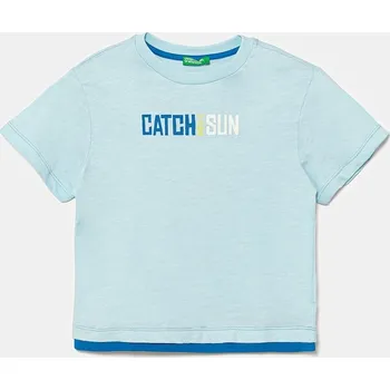 Dětské bavlněné tričko United Colors of Benetton 3SLUG10JF.P.Seasonal modrá 50X, vel. 110