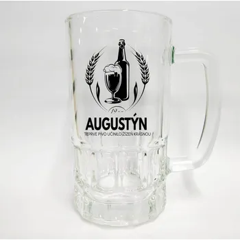 Sklenice Skleněný půllitr se jménem Augustýn v1