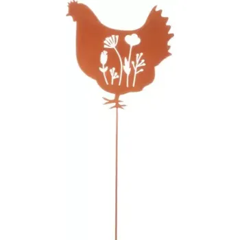 Zahradní sestava Zápich kovový, slepice KLS2066 RUST - SLEVA 3% s kodem radost25