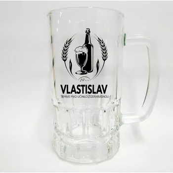 Sklenice Skleněný půllitr se jménem Vlastislav v1