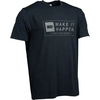 Rybářské oblečení NASH - Tričko Make It Happen Coordinates T-Shirt Black vel. M
