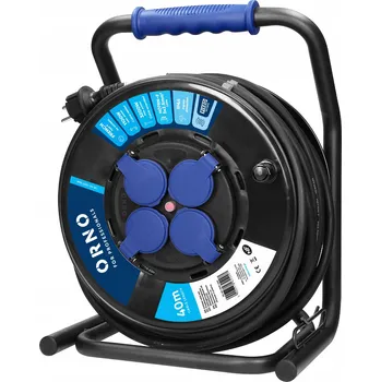 elektrický kabel Prodlužovací Kabel bubnový profesionální IP44, 4 zásuvky 2P+Z, gumový kabel odolný proti oleji