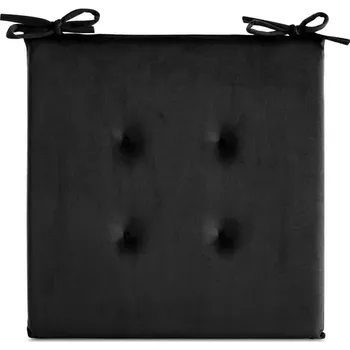 Podsedák Sametový podsedák s vázáním Černá