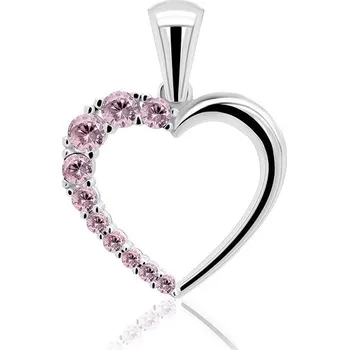 Náramek Brilio Silver stříbrný přívěsek s růžovými zirkony PT42WP (Ag 925/1000, 1,15 g)