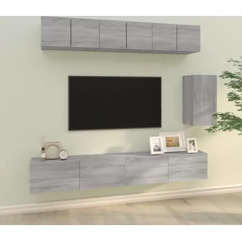 Obývací stěna vidaXL 6dílný set TV skříněk kompozitní dřevo [3114621] Barva: šedá sonoma