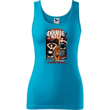 DOBRÝ TRIKO Dámské tílko s potiskem Double kill Velikost: S, Barva: Tyrkysová