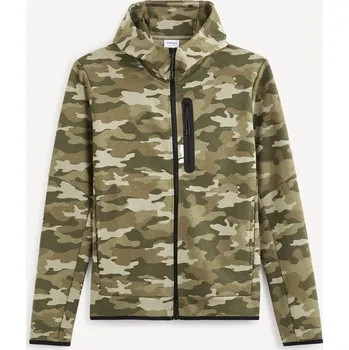 Pánská mikina Celio Mikina Veyoke s kapsou na zip 1102194 Khaki S
