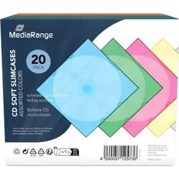 Příslušenství pro datový nosič OEM Obal na 1 CD 5mm barevný - 20ks (5x4 barvy) BOX37