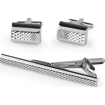 Spona na kravatu Manžetové knoflíky a kravatová spona v dárkové krabičce Varianta: 3 platina, Balení: 1 krab.