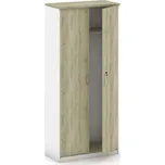 Šatní skříň s výsuvem MIRELLI, 800 x 400 x 1800 mm, bílá/dub sonoma 104964255