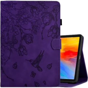 Pouzdro na mobilní telefon Pouzdro s prostorem na karty a motivem květin pro iPad 9,7" (2017/2018) / Air 1 / 2 / Pro 9,7" - fialové