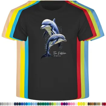 Dívčí tričko detske-levne-bavlnene-tricko-potisk-delfin-morsky Barva: Black -černá, Dětská bavlněná trička JHK: M