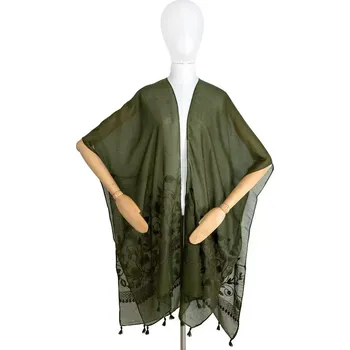 ArtOfPolo pončo na plavky Pareo Lucciola Olivová