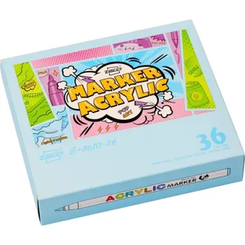 Sada 36 akrylových fixů a štětců na textil sklo kameny keramiku plátno Umělecké potřeby pro DIY dekorace výrobu přání a kreativní tvoření