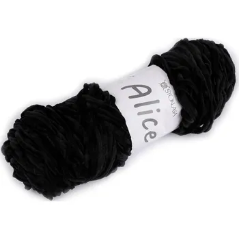 Příze Pletací žinylková příze Alice 100 g, barva 14 černá