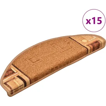 vidaXL Samolepící nášlapy na schody 15 ks béžové 65 x 21 x 4 cm