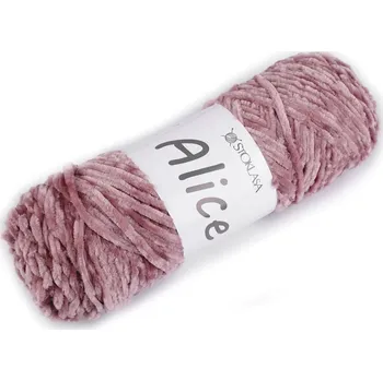 Příze Pletací žinylková příze Alice 100 g, barva 6 starorůžová