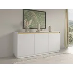 Komoda K154 Royal s dvířky - bílý mat, zlaté detaily