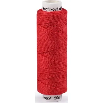 Nit Nitě lněné knoflíkové návin 50 METRŮ - 336 červená