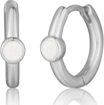 Náušnice Stříbrné náušnice kroužky s opálem