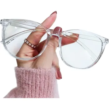 Plastové brýle s filtrem modrého světla Ochrana zraku při práci na počítači Proti únavě očí Elegantní čiré čočky Pohodlný rám transparentní