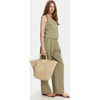 Dámské kalhoty Marella Kalhoty z materiálu Fred 2513131085 Zelená Wide Leg 38