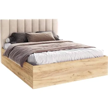 Postel Čalouněná postel GRENADA 90x200 cm se zdvižným roštem krémová