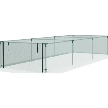 Ochranná síť na rostliny Outsunny, ochrana zeleniny, dveře na zip, ocelový rám, 125x125x62,5 cm, zelená/stříbrná