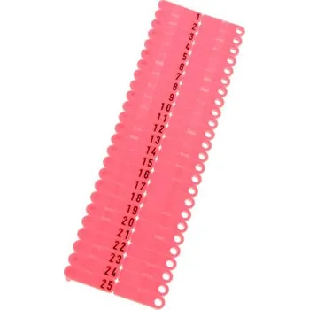 Ušní známky Twintag s popisem 50 ks, červené varianta 1-50