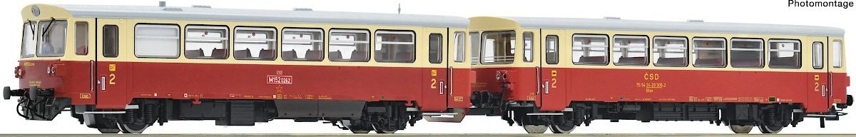 ROCO 7710010 H0 Motorový vůz M152.0262 + přípojný vůz Blm, ČSD, Ep.IV, DCC ZVUK