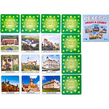Karetní hra Hydrodata Pexeso Hrady a zámky 64ks v krabičce