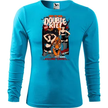 DOBRÝ TRIKO Pánské bavlněné triko Double kill Velikost: M, Barva: Tyrkysová