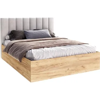 Postel Čalouněná postel GRENADA 140x200 cm se zdvižným roštem šedá