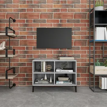 Televizní stolek vidaXL TV stolek s kovovými nohami 69,5 x 30 x 50 cm [805933] Barva: šedá sonoma