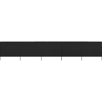 Slunečník vidaXL 5dílná zástěna proti větru textil 600 x 120 cm [47163] Barva: Černá
