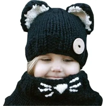 Šála Dětská čepice a nákrčník J1851 černá