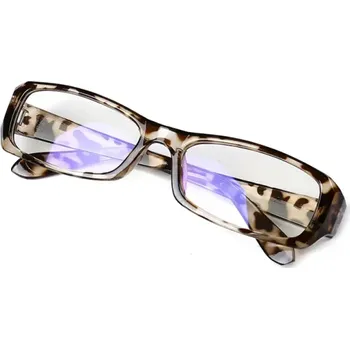 Počítačové brýle Plastové hranaté brýle s filtrem modrého světla Ochrana zraku při práci u počítače Stylové unisex brýle pro každodenní nošení leopardí
