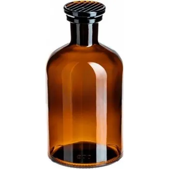 Láhev úzkohrdlá reagenční se zabroušenou zátkou, hnědá, Objem [ml]: 1000