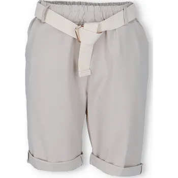 Dámské kalhoty Elegantní LADY kraťasy v pase do gumy 52231 barva: béžová, velikost: 52