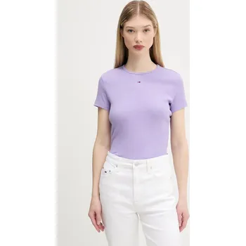 Pánské oblečení Tričko Tommy Jeans DW0DW17383 fialová 04A, vel. L