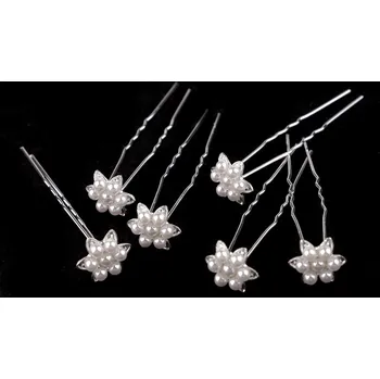 Perlová vlásenka květ Ø17 mm Varianta: bílá stříbrná, Balení: 24 ks