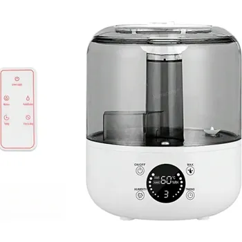 Klimatizace Zvlhčovač vzduchu 18 x 22,5 cm 3 l s UV sterilizací Displej pro nastavení vlhkosti Dálkové ovládání Tichý provoz Domácí zvlhčování